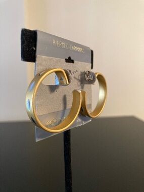 Gold-Tone Hoop Earrings - Classic Matte Gold Hoops